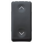 GEWISS - COMMUTATORE UNIPOLARE 250V ac - 10AX - NEUTRO - SIMBOLO SU-GIU' - 1 MODULO - SYSTEM BLACK
