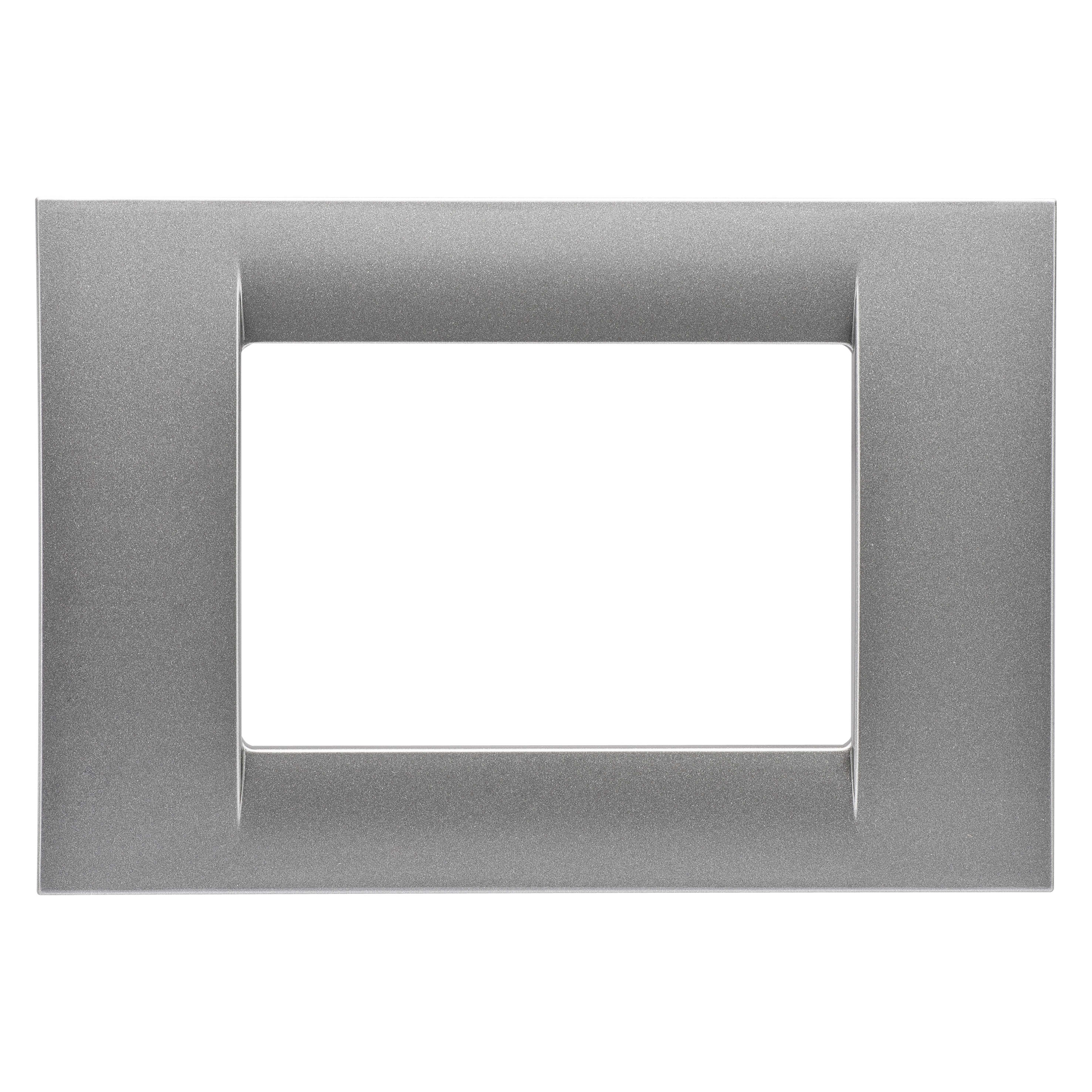 GEWISS - PLACCA VIRNA - IN TECNOPOLIMERO FINITURA LUCIDA - 3 POSTI - TITANIO METALLIZZATO - SYSTEM