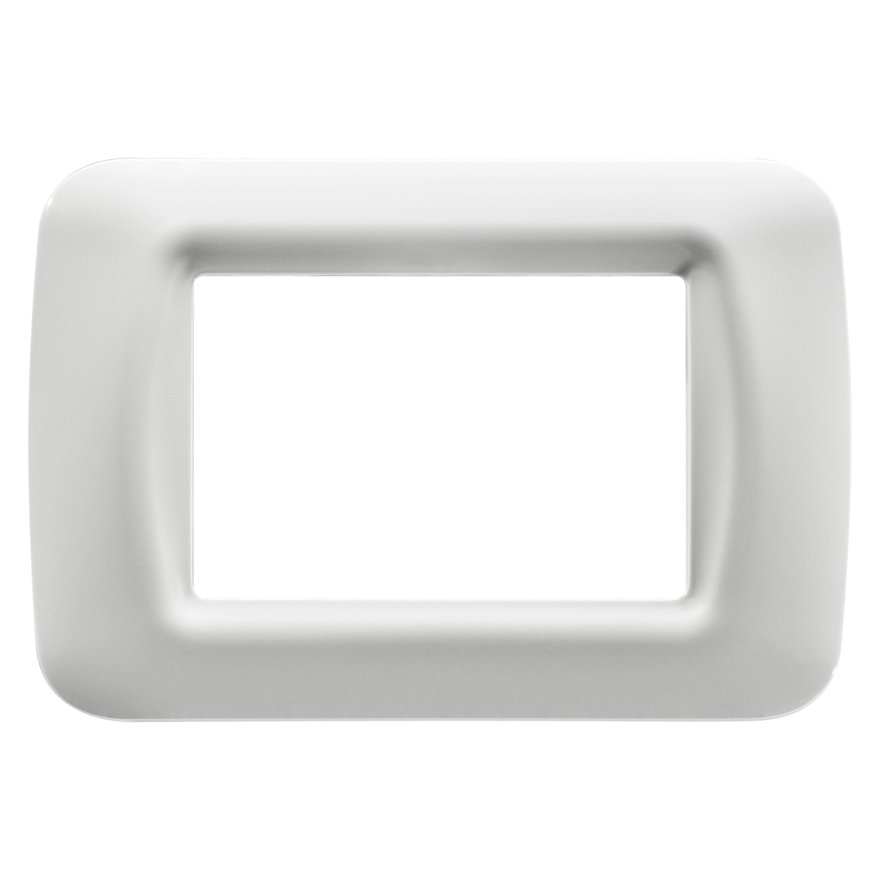 GEWISS - PLACCA TOP SYSTEM - IN TECNOPOLIMERO FINITURA LUCIDA - 3 POSTI - BIANCO NUVOLA - SYSTEM