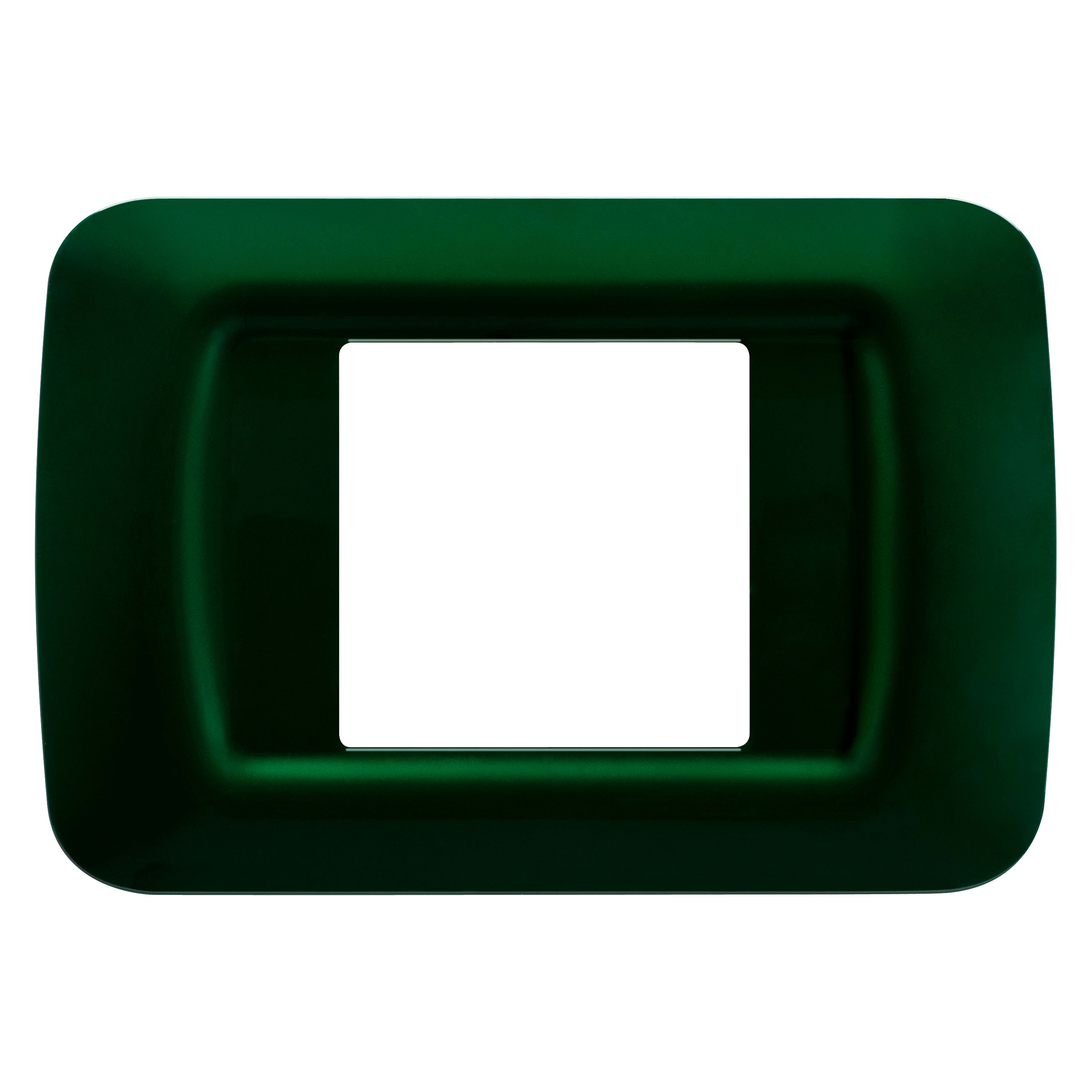 GEWISS - PLACCA TOP SYSTEM - IN TECNOPOLIMERO FINITURA LUCIDA - 2 POSTI - VERDE RACING - SYSTEM