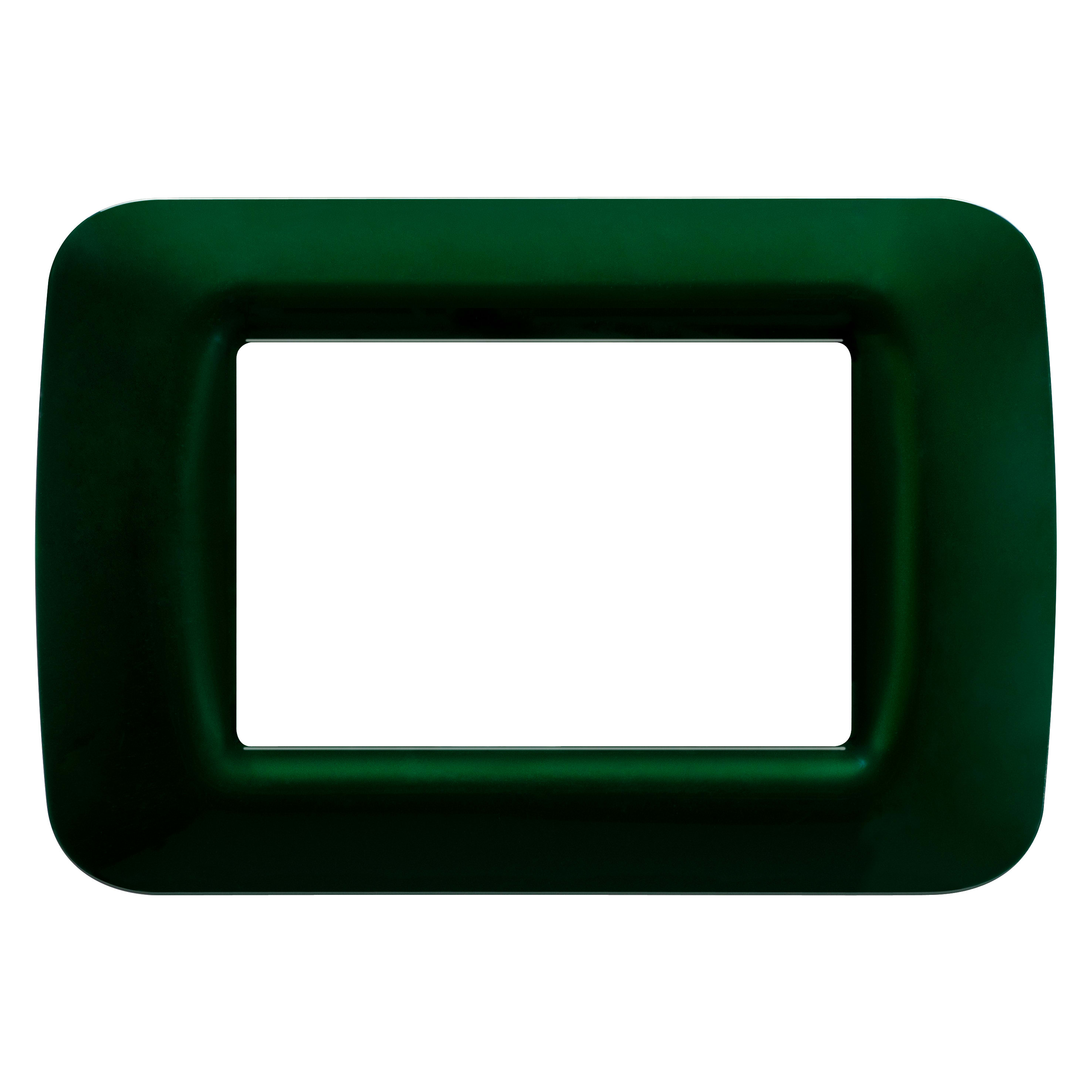 GEWISS - PLACCA TOP SYSTEM - IN TECNOPOLIMERO FINITURA LUCIDA - 3 POSTI - VERDE RACING - SYSTEM