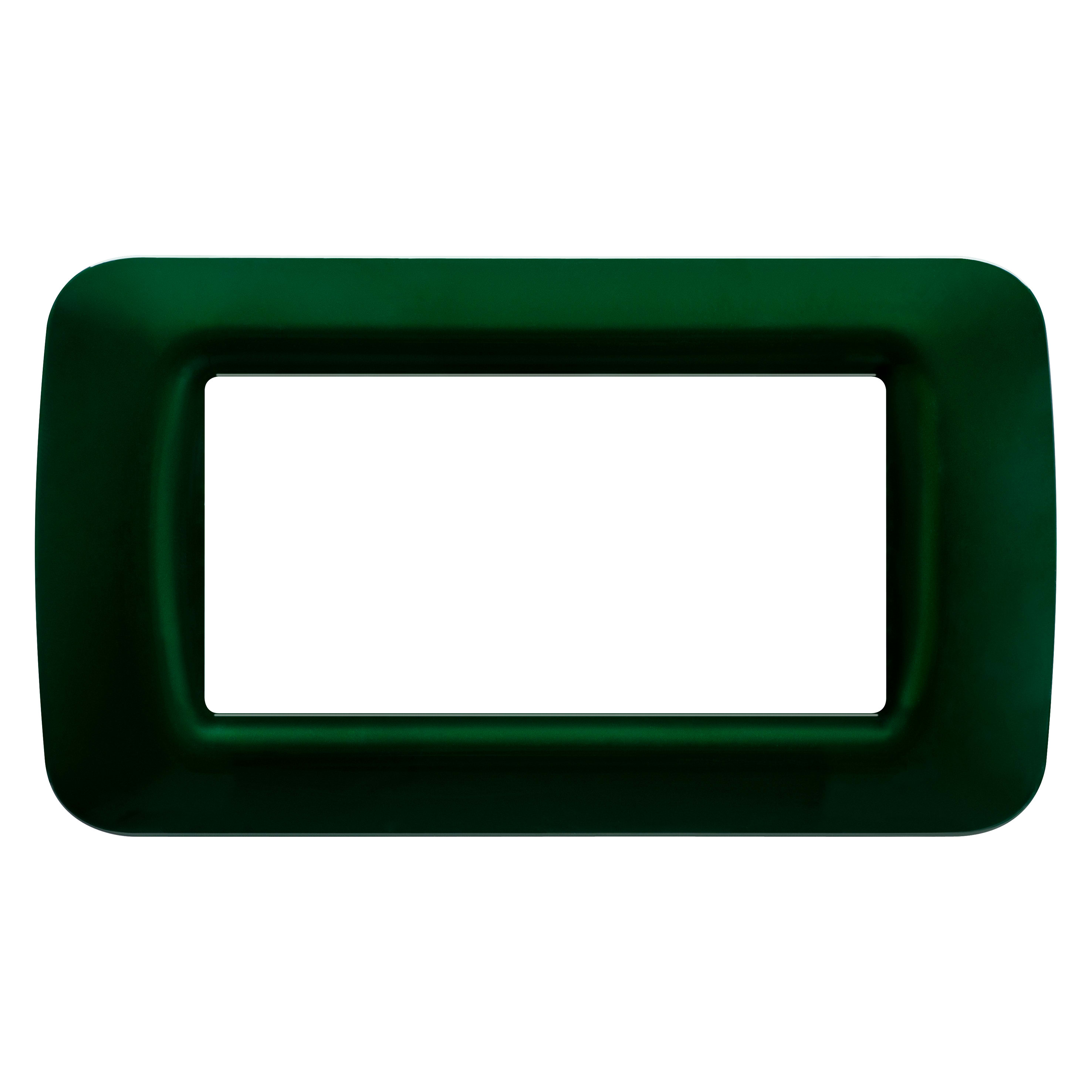 GEWISS - PLACCA TOP SYSTEM - IN TECNOPOLIMERO FINITURA LUCIDA - 4 POSTI - VERDE RACING - SYSTEM
