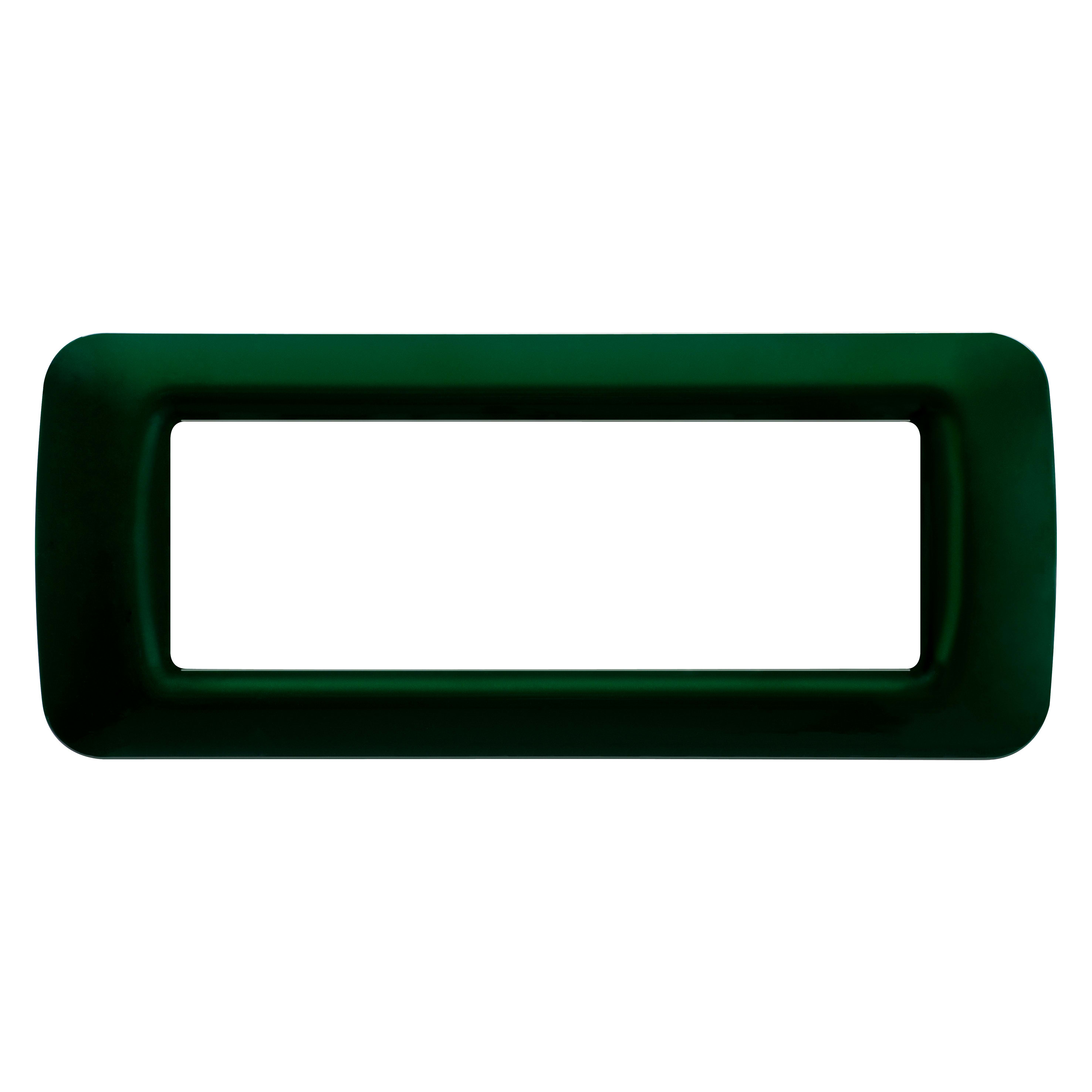 GEWISS - PLACCA TOP SYSTEM - IN TECNOPOLIMERO FINITURA LUCIDA - 6 POSTI - VERDE RACING - SYSTEM
