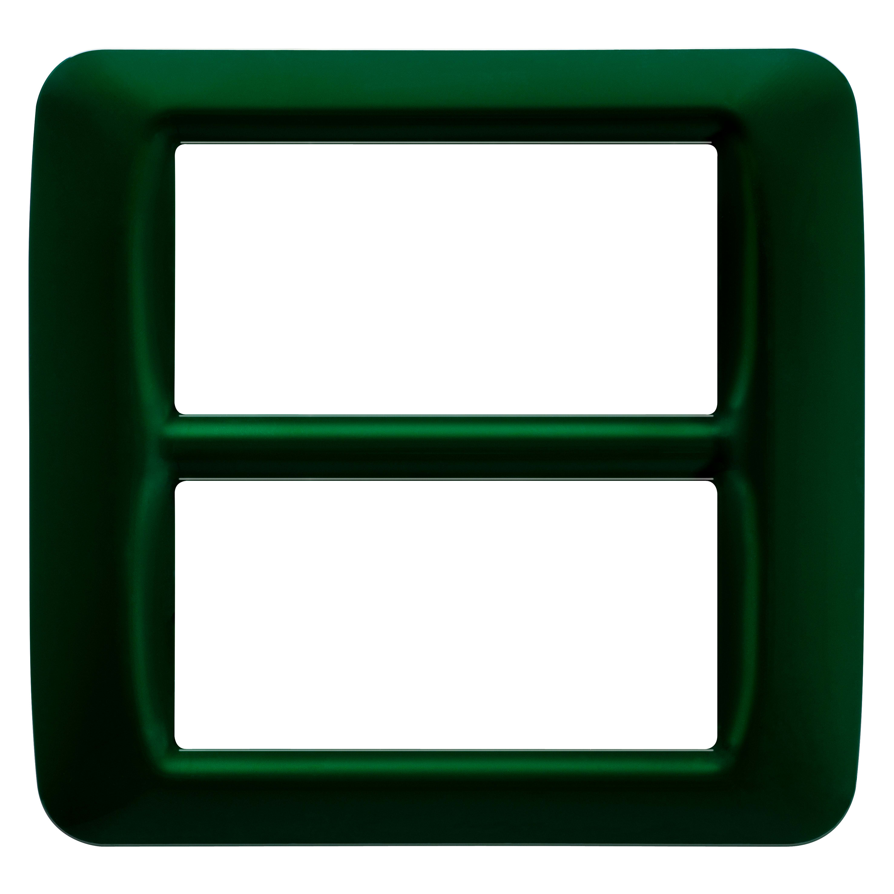 GEWISS - PLACCA TOP SYSTEM - IN TECNOPOLIMERO FINITURA LUCIDA - 8 POSTI (4+4 SOVRAPPOSTI) - VERDE RACING - SYSTEM