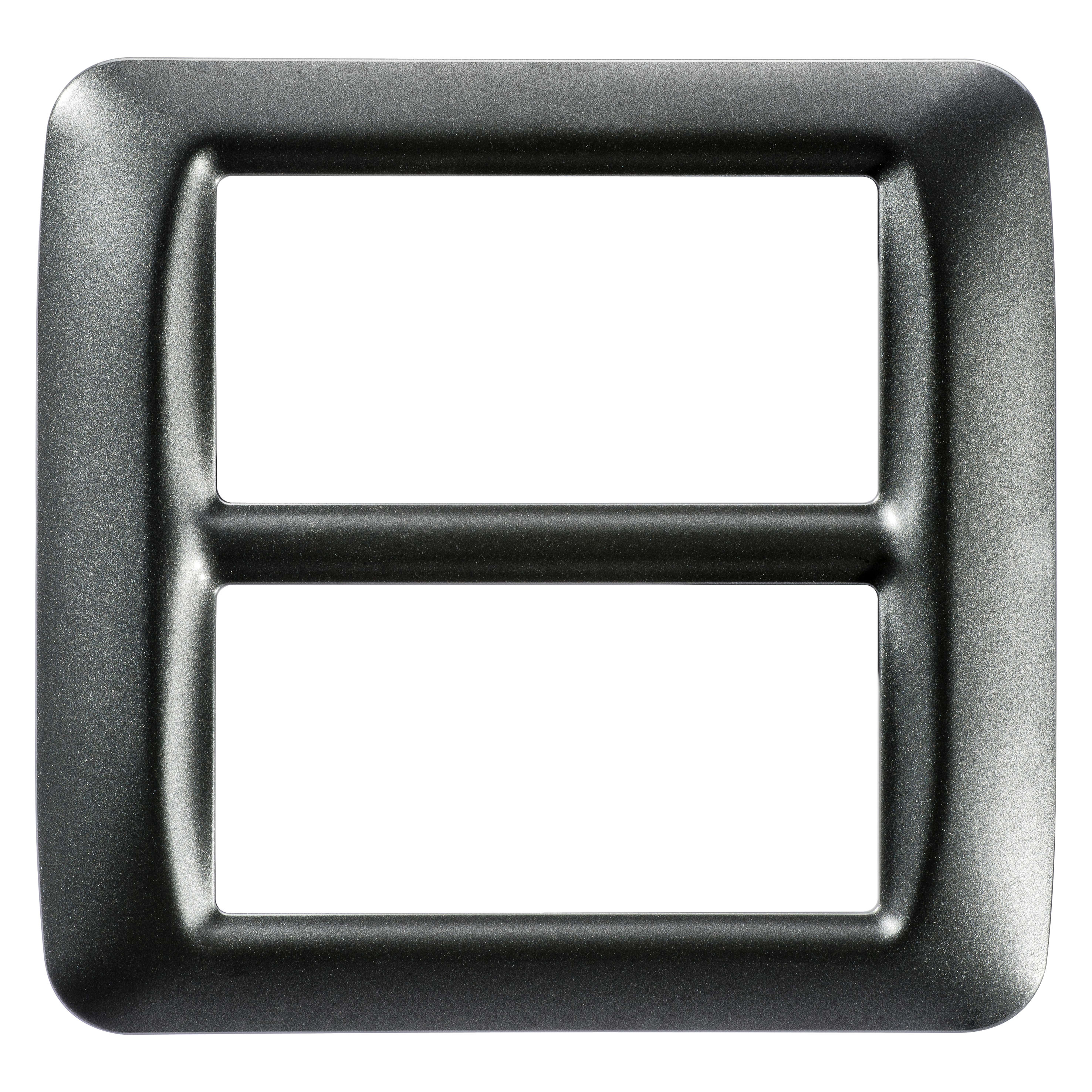 GEWISS - PLACCA TOP SYSTEM - IN TECNOPOLIMERO FINITURA LUCIDA - 8 POSTI (4+4 SOVRAPPOSTI) - ARDESIA METALLIZZATO - SYSTEM