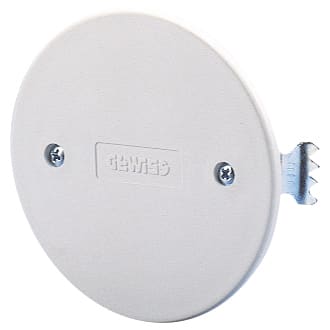 GEWISS - COPERCHIO PER SCATOLE TONDE DA INCASSO - DIAMETRO 65mm - BIANCO - CON GRIFFE