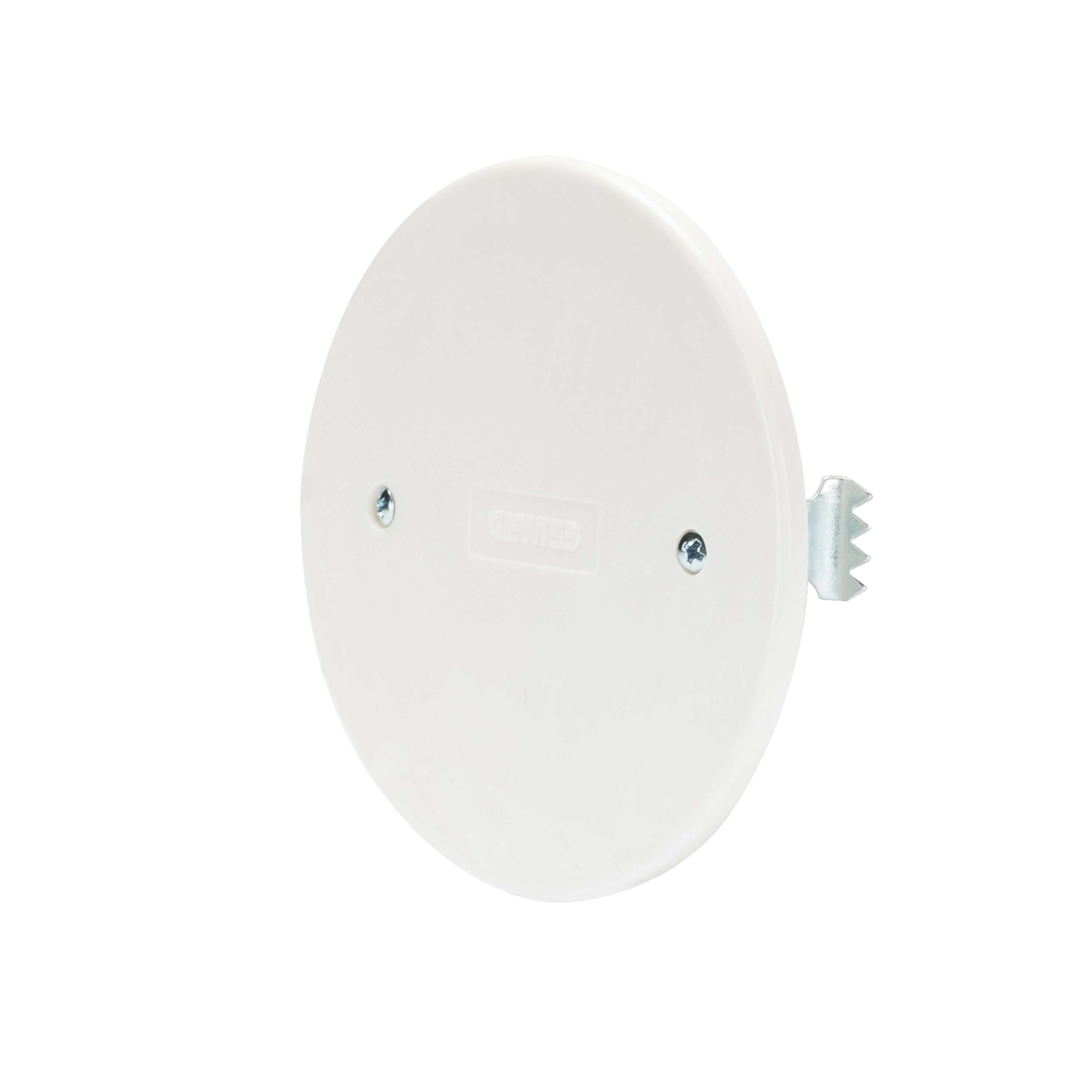 GEWISS - COPERCHIO PER SCATOLE TONDE DA INCASSO - DIAMETRO 85mm - BIANCO - CON GRIFFE