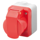 GEWISS - PRESA INDUSTRIALE DA PARETE A NORMA IEC 309 - 3P+T - 400V - IP44 - GRIGIO RAL 7035
