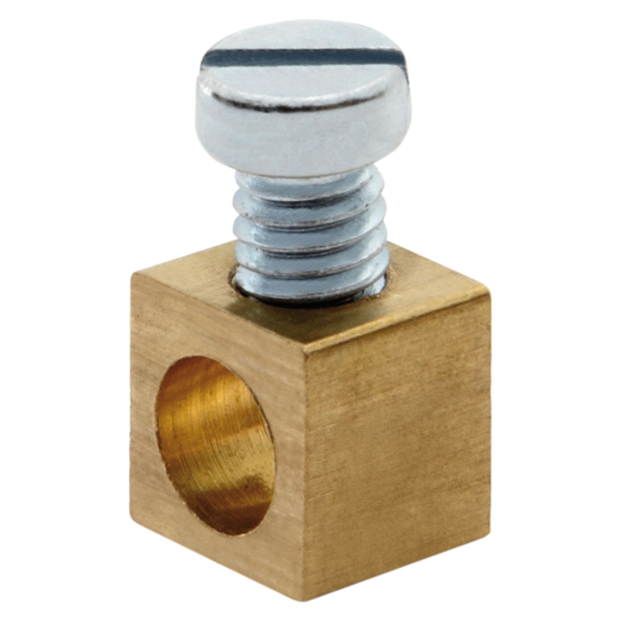 GEWISS - MORSETTO IN OTTONE PER LINEA DI TERRA PASSANTE - 4mm² - FISSAGGIO APRESSIONE