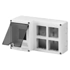 GEWISS - CONTENITORE PROTETTO PER INSTALLAZIONE COMBINATA DIN E SYSTEM - 4 MODULI DIN - 8 MODULI SYSTEM - MODULO 2X4 - IP40 - GRIGIO RAL 7035
