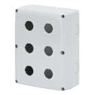 GEWISS - CONTENITORE VUOTO PER PULSANTI, COMANDI E SEGNALATORI - 6 POSTI - DIAMETRO 22mm - COPERCHIO GRIGIO RAL 7035 - IP66
