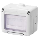 GEWISS - CONTENITORE COMPLETO APPARECCHI SYSTEM STAGNO - CON PULSANTE UNIPOLARE NA 10A - TARGA PORTANOME ILLUMINABILE - IP55 - GRIGIO RAL 7035