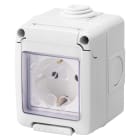 GEWISS - CONTENITORE COMPLETO APPARECCHI SYSTEM STAGNO - CON PRESA 2P+T 16 A - STANDARD TEDESCO- IP55 - GRIGIO RAL 7035