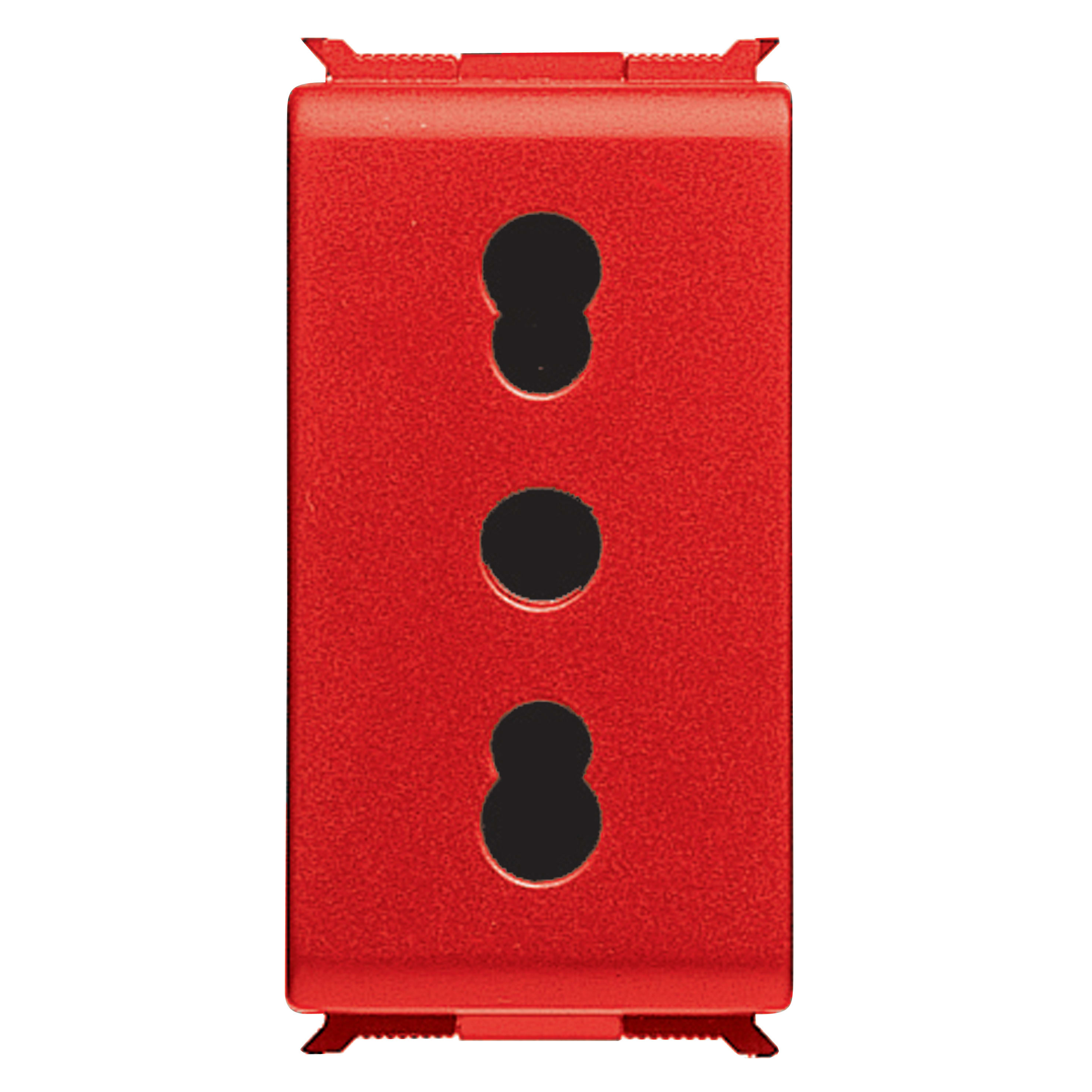 GEWISS - PRESA STANDARD ITALIANO 250V ac - PER LINNE DEDICATE - 2P+T 16A BIVALENTE - P17-11 - 1 MODULO - ROSSO - PLAYBUS
