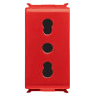 GEWISS - PRESA STANDARD ITALIANO 250V ac - PER LINNE DEDICATE - 2P+T 16A BIVALENTE - P17-11 - 1 MODULO - ROSSO - PLAYBUS