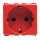 GEWISS - PRESA-STANDARD TEDESCO 250V ac - PER LINEE DEDICATE - 2P+T 16A - 2 MODULI - ROSSA - PLAYBUS