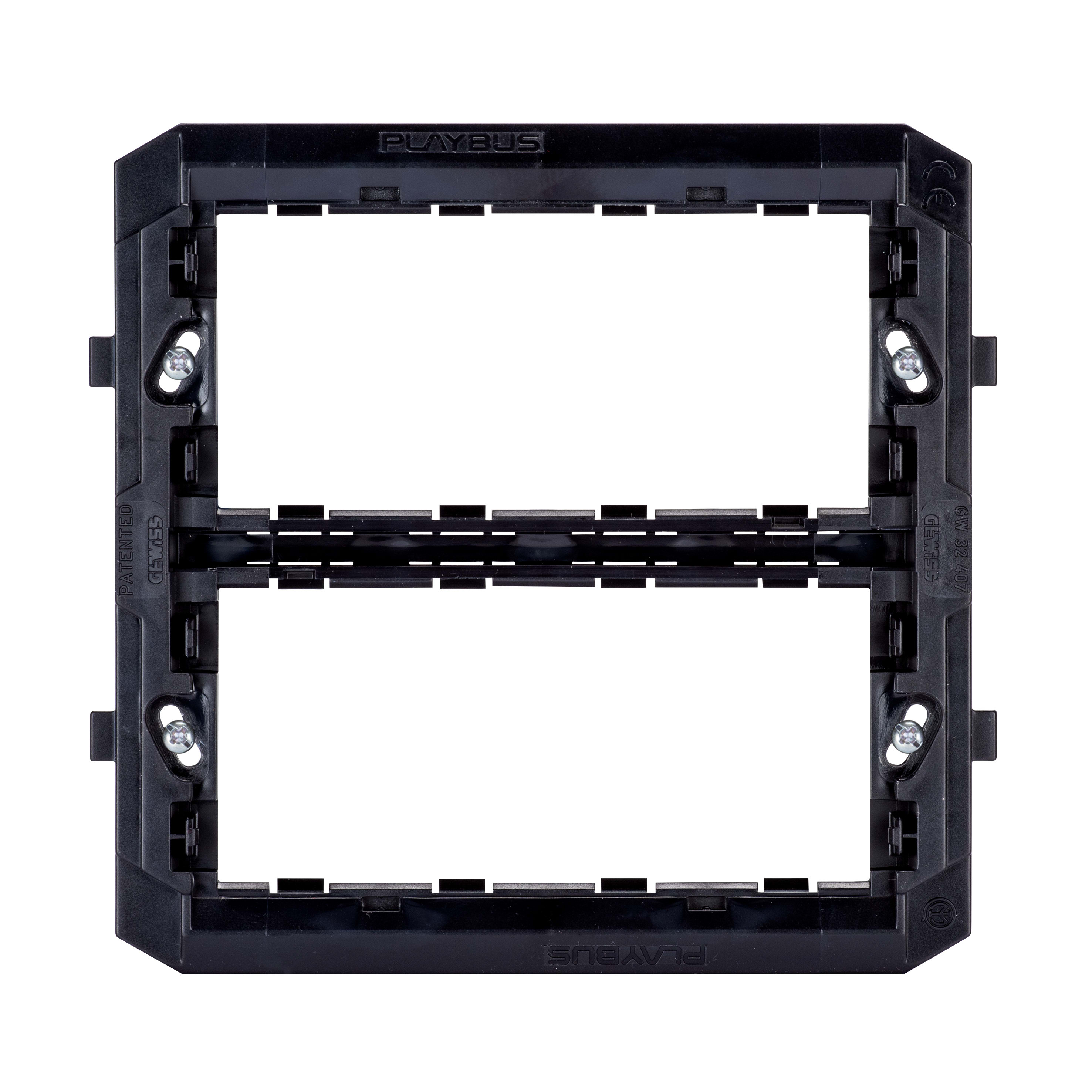GEWISS - SUPPORTO IN MATERIALE ISOLANTE PER INSTALLAZIONE PLACCHE PLAYBUS/PLAYBUS YOUNG - 8 POSTI (4+4 SOVRAPPOSTI) - BLU - PLAYBUS