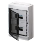 GEWISS - CENTRALINO PREDISPOSTO PER ALLOGGIAMENTO MORSETTIERE - STANDARD TEDESCO- (12X2)24MODULI -IP65- MORSETTIERA E FLANGE PASSACAVI - PORTA TRASPARENTE FUMÉ