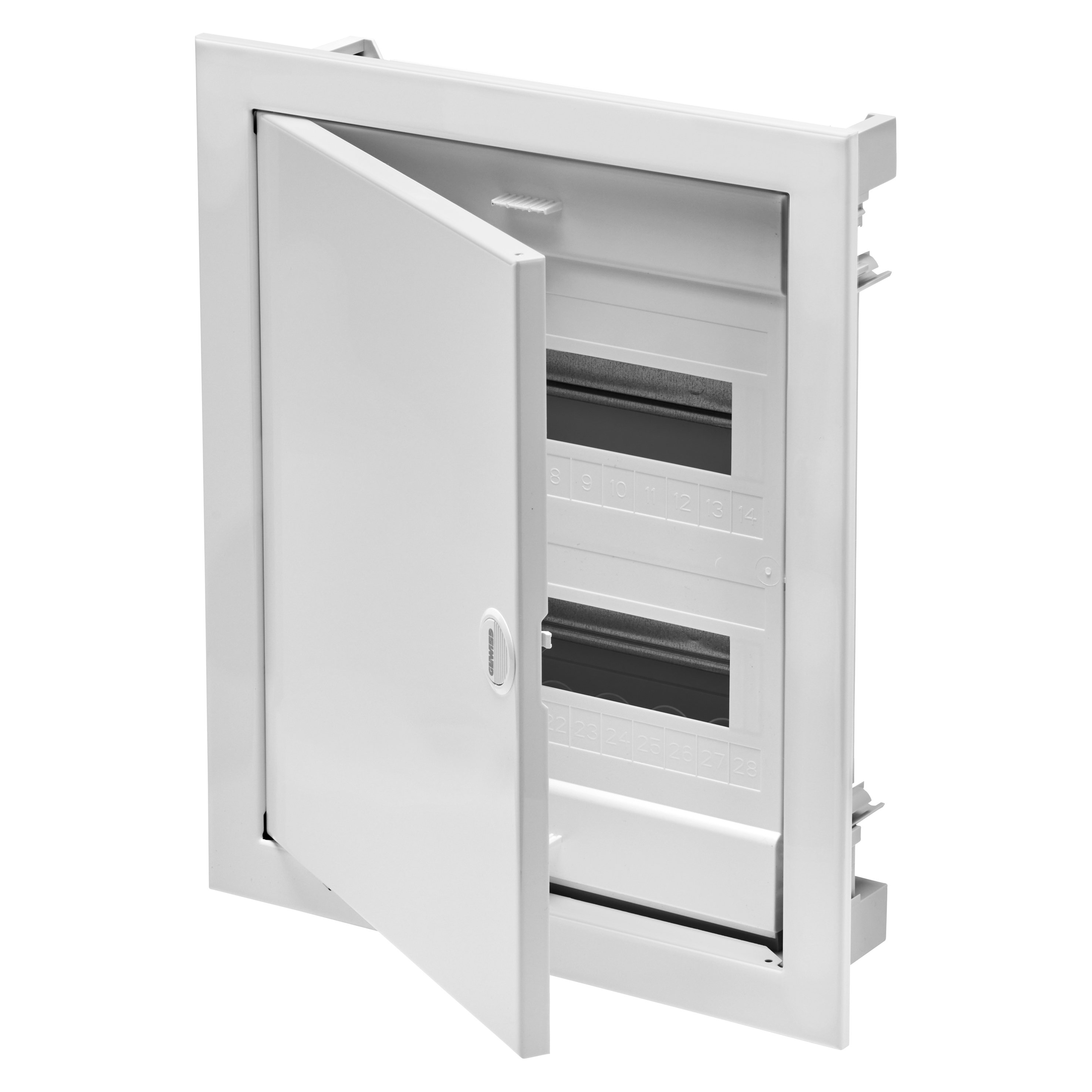 GEWISS - CENTRALINO DA INCASSO 24 MODULI - CON PORTA CIECA E CORNICE IN METALLO - IP40
