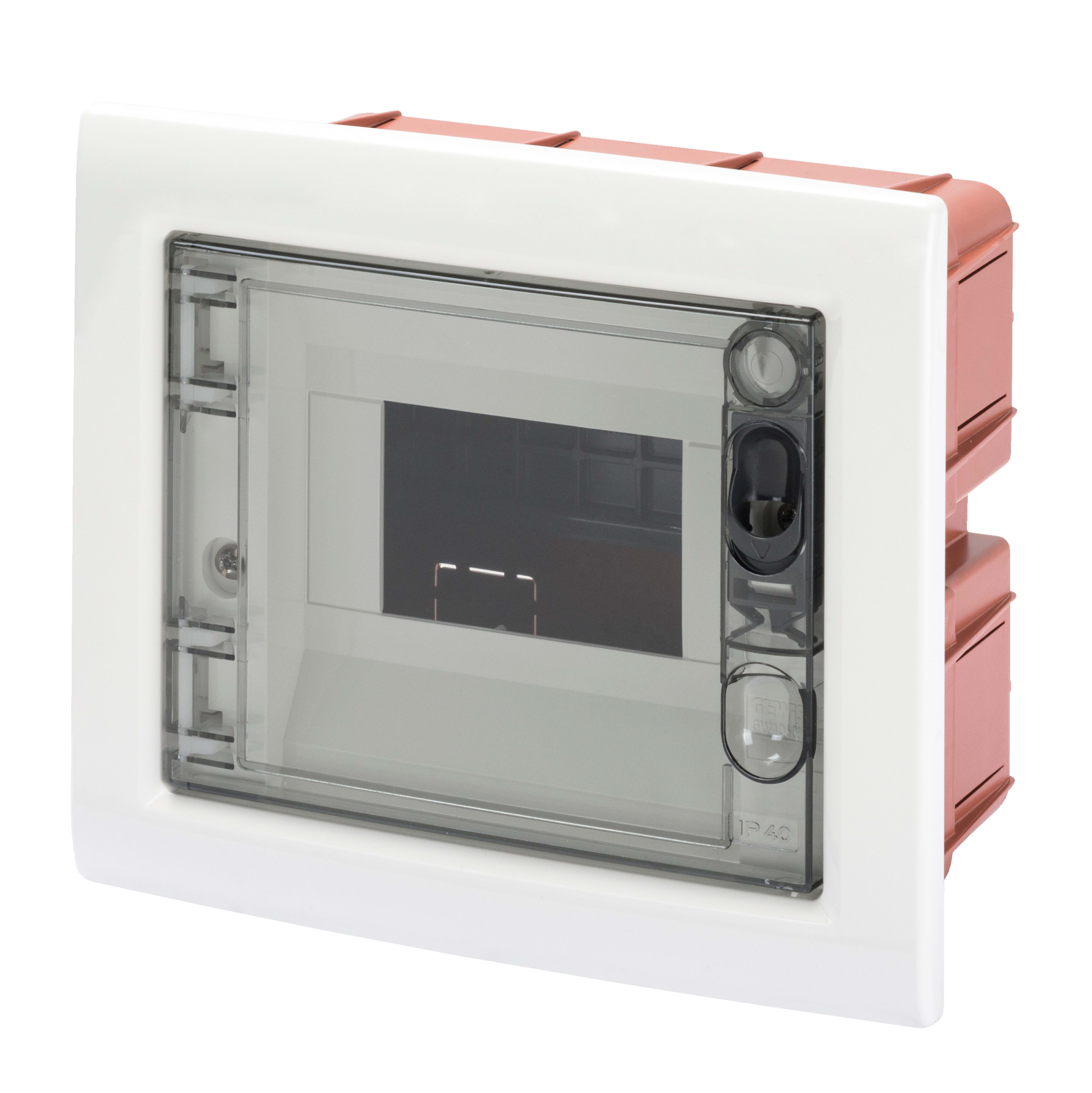 GEWISS - CENTRALINO PROTETTO - DA INCASSO - PORTA TRASPARENTE FUMÉ CON TELAIO ESTRAIBILE - 6 MODULI IP40
