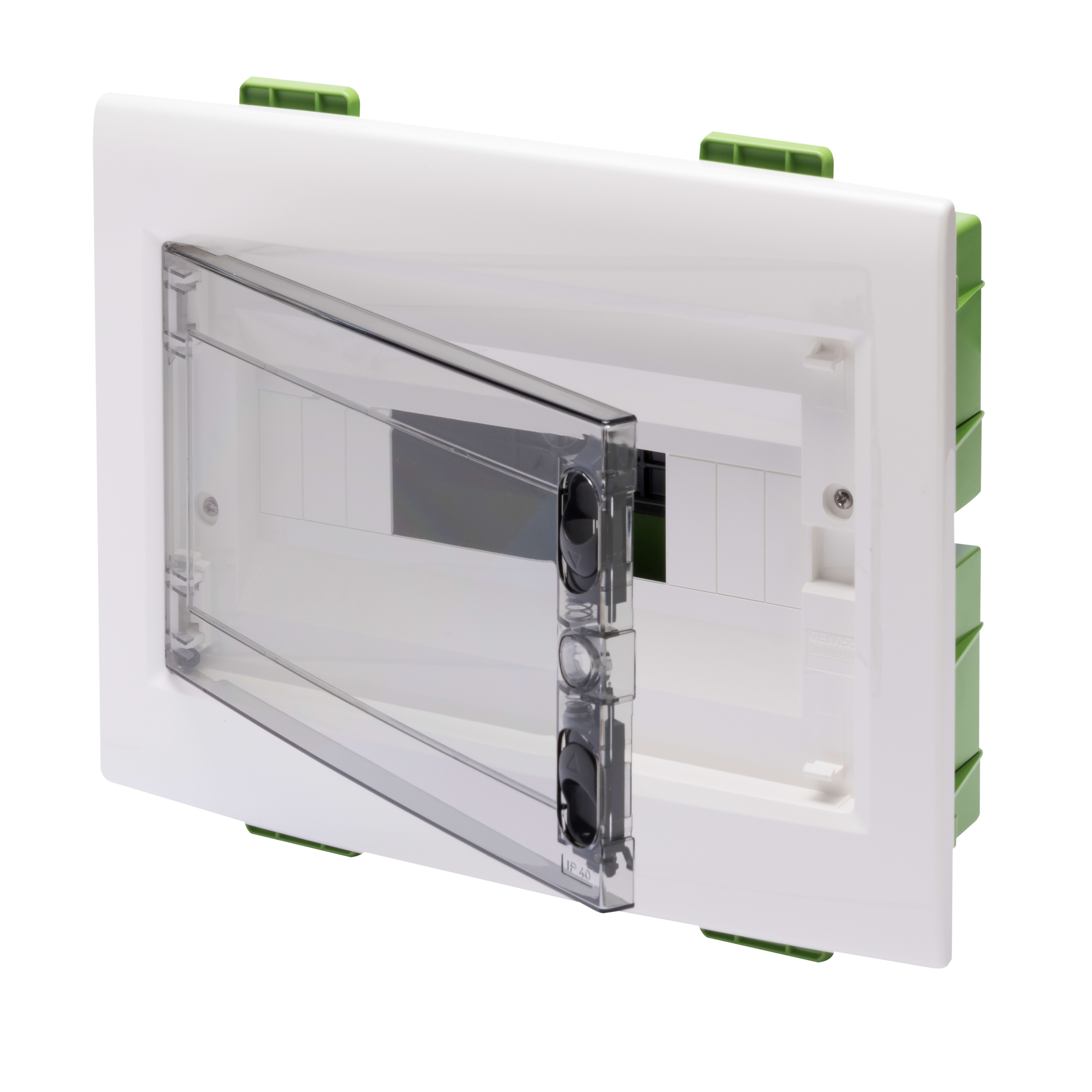 GEWISS - CENTRALINO PROTETTO - GREEN WALL - PER PARETI MOBILI E CARTONGESSO - PORTA TRASPARENTE FUMÉ CON TELAIO ESTRAIBILE - 12 MODULI IP40