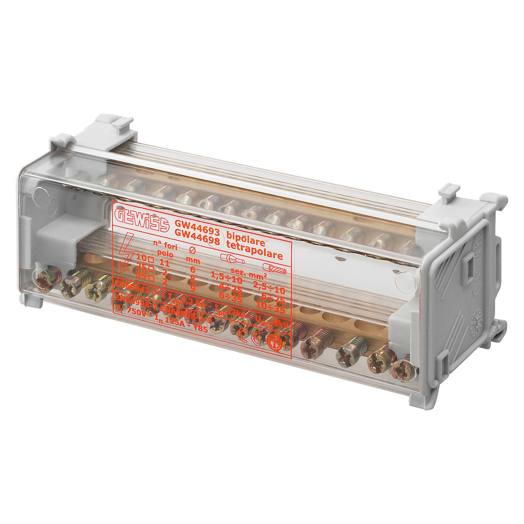 GEWISS - MORSETTIERA RIPARTITRICE BIPOLARE - 100A 750V