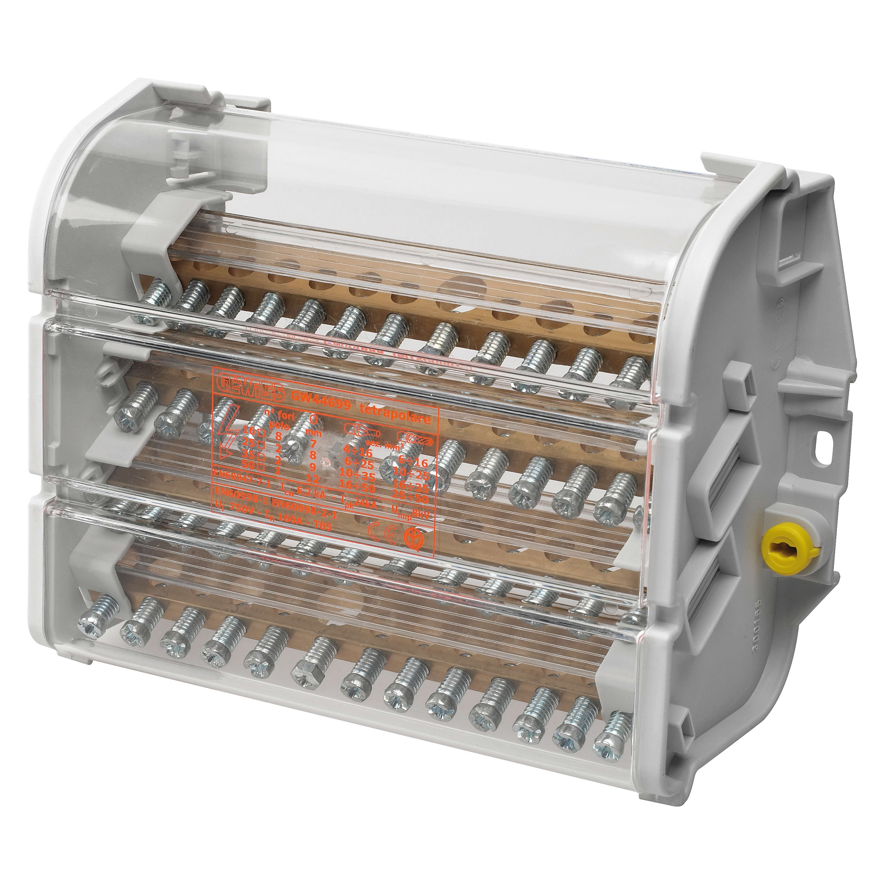 GEWISS - MORSETTIERA RIPARTITRICE TETRAPOLARE - 125A 750V