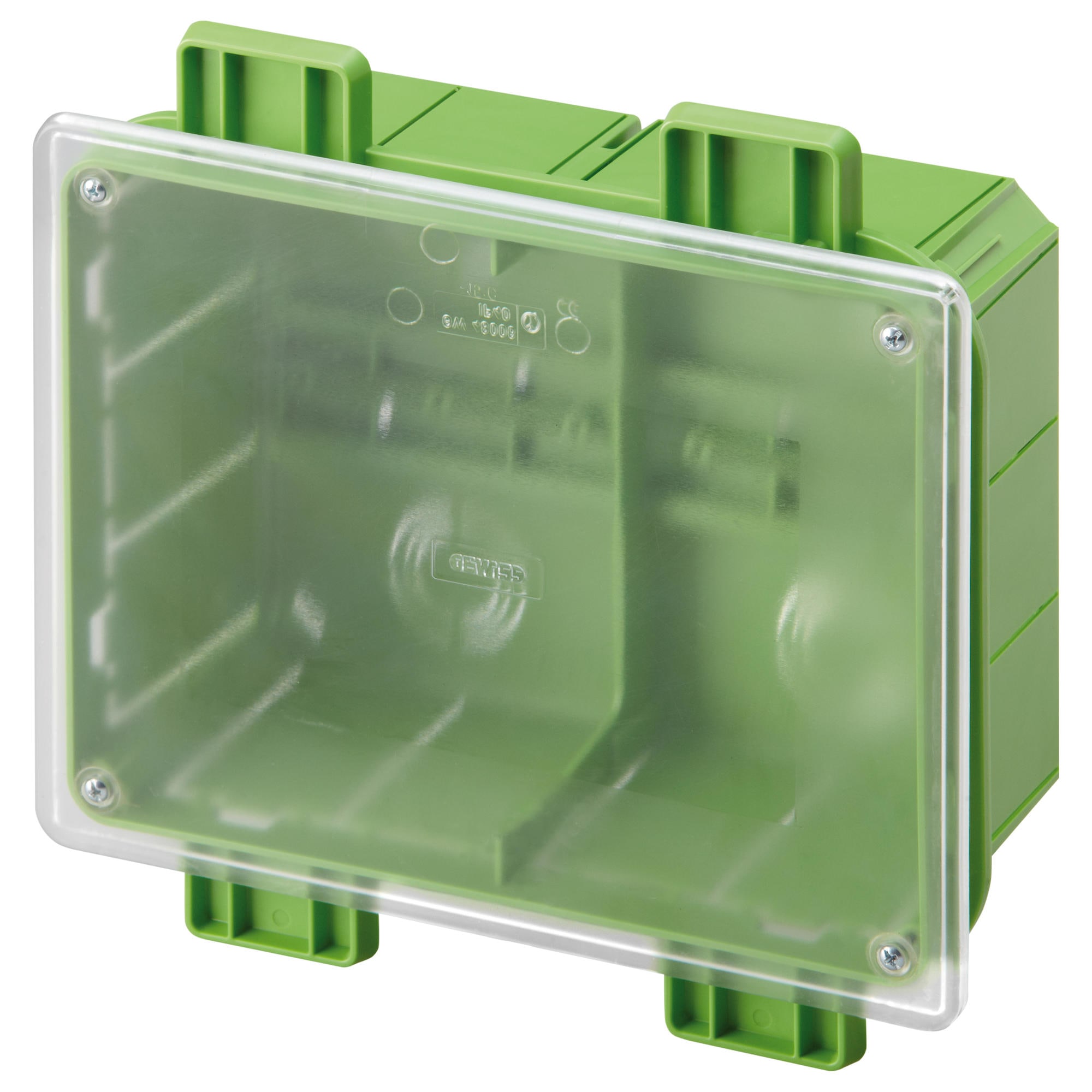 GEWISS - CASSETTA DI DERIVAZIONE E CONNESSIONE - DA INCASSO - COPERCHIO TRASPARENTE - GREEN WALL - DIMENSIONI 196X152X75