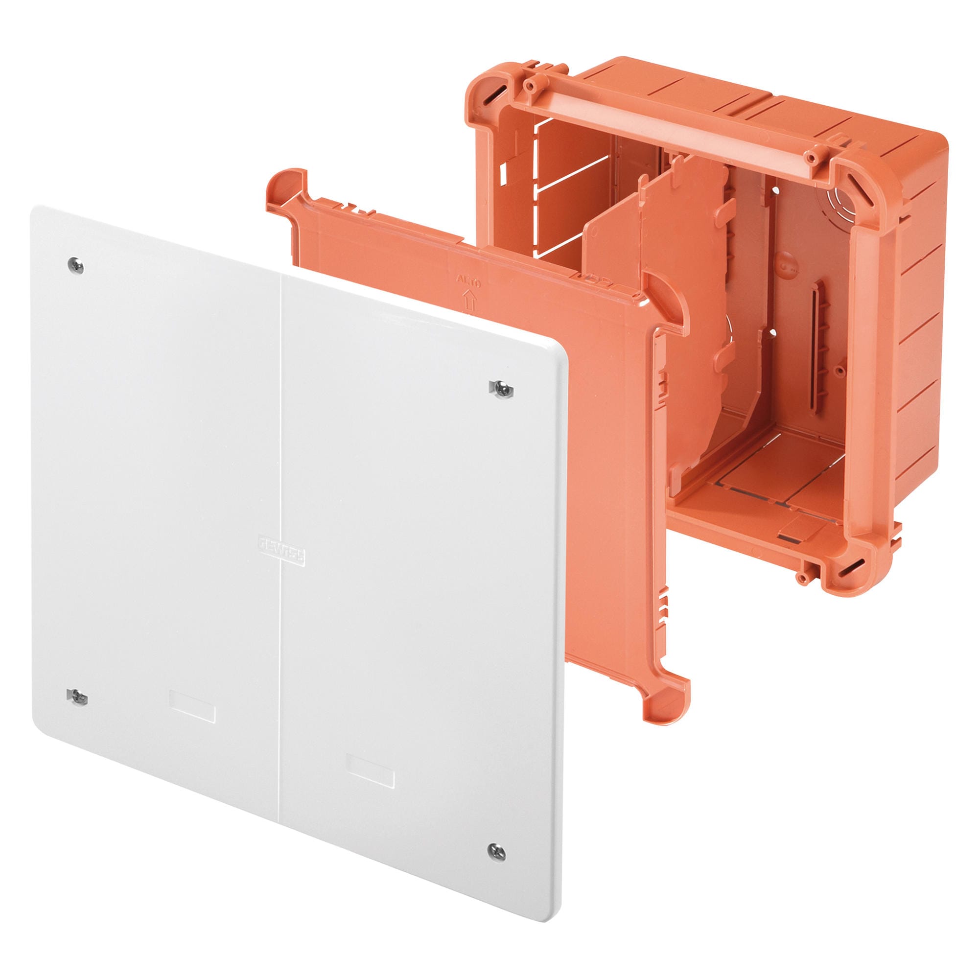 GEWISS - CASSETTA DI DERIVAZIONE E CONNESSIONE AFFIANCABILE PER MONTANTI - DIMENSIONI 260X260X121 - COPERCHIO BASSO PIOMBABILE - BIANCO RAL9016