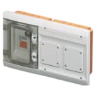 GEWISS - QUADRETTO COMBINATO DA INCASSO STAGNO PREDISPOSTO PER APPARECCHI MODULARI E PER DUE FLANGE 85X75 PER MONTAGGIO DI PRESE IEC309-IP55-GRIGIO RAL 7035