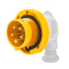 GEWISS - SPINA MOBILE A 90° - IP67 - 2P+T 16A 100-130V 50/60HZ - GIALLO - 4H - CABLAGGIO A VITE