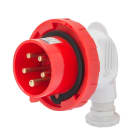 GEWISS - SPINA MOBILE A 90° - IP67 - 3P+N+T 32A 380-415V 50/60HZ - ROSSO - 6H - CABLAGGIO A VITE