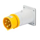 GEWISS - SPINA FISSA DA INCASSO DIRITTA - IP44 - 2P+T 16A 100-130V 50/60HZ - GIALLO - 4H - CABLAGGIO A VITE