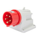 GEWISS - SPINA FISSA DA PARETE A 90° - IP44 - 3P+N+T 32A 380-415V 50/60HZ - ROSSO - 6H - CABLAGGIO A VITE