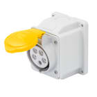 GEWISS - PRESA FISSA DA PARETE A 10° - IP44 - 3P+T 16A 100-130V 50/60HZ - GIALLO - 4H - CABLAGGIO A VITE
