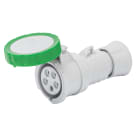 GEWISS - PRESA MOBILE DIRITTA HP - IP66/IP67/IP68/IP69 - 2P+T 16A >50V >300-500HZ - VERDE - 2H - CABLAGGIO A VITE
