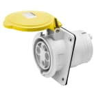 GEWISS - PRESA FISSA DA INCASSO A 10° HP - IP44/IP54 - 3P+T 63A 100-130V 50/60HZ - GIALLO - 4H - CABLAGGIO A MANTELLO