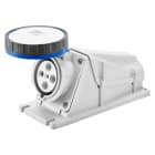GEWISS - PRESA FISSA DA PARETE A 90° - IP67 - 3P+T 63A 200-250V 50/60HZ - BLU - 9H - CABLAGGIO A VITE