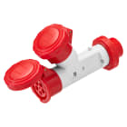 GEWISS - MOLTIPLICATORE MOBILE 2 USCITE IP67-SPINA 16A-2 PRESE 3P+N+T 400V 50/60HZ-ROSSO-6H