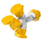 GEWISS - MOLTIPLICATORE MOBILE 3 USCITE IP67-SPINA 16A-3 PRESE 2P+T 110V 50/60HZ-GIALLO-4H