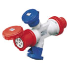 GEWISS - MOLTIPLICATORE ADATTATORE DI CORRENTE IP67-SPINA 3P+N+T 63A 400V ac 50/60HZ-2 PRESE 2P+T 32A 230V ac+1 PRESA 3P+N+T 63A 400V ac