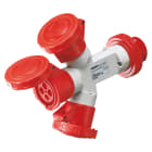 GEWISS - MOLTIPLICATORE MOBILE 3 USCITE IP67-SPINA 32A-3 PRESE 3P+T 400V 50/60HZ-ROSSO-6H