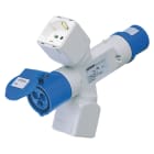 GEWISS - DERIVATORE ADATTATORE MOBILE IP44-2 USCITE DERIVATE-CABLATO-SPINA 2P+T 16A 230V ac 50/60HZ-2 PRESE (P17/11)+1 PRESA (P30-P17)+1 PRESA 2P+T 16A 230V ac