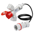 GEWISS - DERIVATORE ADATTATORE MOBILE IP44-2 USCITE DERIVATE-CON CAVO E SPINA CABLATI-SPINA 3P+N+T 16A - 2 PRESE P17/11 + 1 PRESA P30-P17 + 1 PRESA 3P+N+T 16A