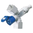 GEWISS - DERIVATORE ADATTATORE MOBILE IP44 - 2 USCITE DERIVATE - PREDISPOSTO PER CAVO E SPINA - 2+2 MODULI SYSTEM+1 PRESA 2P+T 16A 230V ac