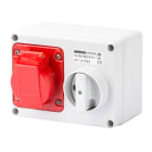 GEWISS - PRESA FISSA INTERBLOCCATA ORIZZONTALE - CON FONDO - SENZA BASE PORTAFUSIBILI - 3P+T 16A 380-415V - 50/60HZ 6H - IP44