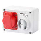 GEWISS - PRESA FISSA INTERBLOCCATA ORIZZONTALE - CON FONDO - SENZA BASE PORTAFUSIBILI - 3P+N+T 16A 346-415V - 50/60HZ 6H - IP44