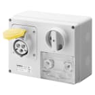 GEWISS - PRESA FISSA INTERBLOCCATA ORIZZONTALE - CON FONDO - CON BASE PORTAFUSIBILI - 3P+T 16A 100-130V - 50/60HZ 4H CBF - IP44