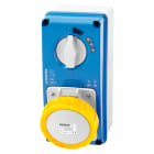 GEWISS - PRESA FISSA INTERBLOCCATA VERTICALE - AUTOMATIKA - MT 6KA CURVA C - CON FONDO - 3P+T 32A 100-130V - 50/60HZ 4H - IP67