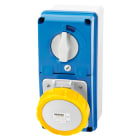 GEWISS - PRESA FISSA INTERBLOCCATA VERTICALE - CON FONDO - CON BASE PORTAFUSIBILI - 3P+T 32A 100-130V - 50/60HZ 4H - IP67